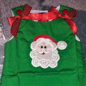 NWT Smocked Christmas 12-24m Swing Dress santa
